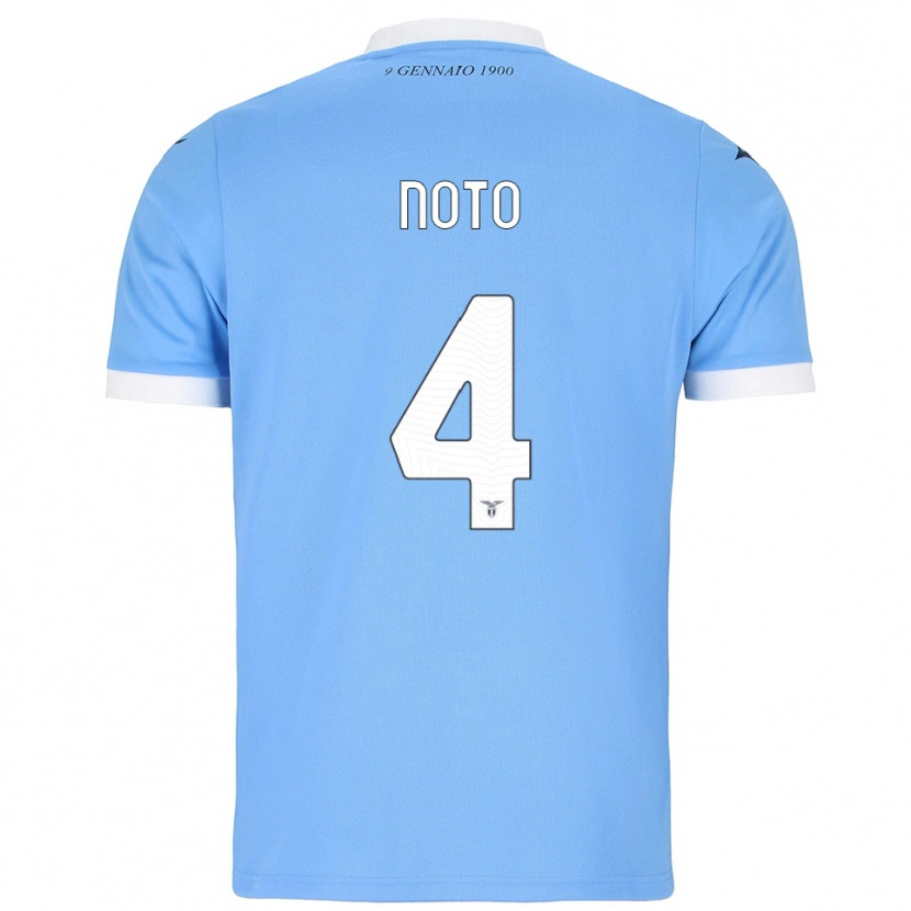 Danxen Mujer Camiseta Pierpaolo Noto #4 Azul Cielo Blanco 1ª Equipación 2025/26 La Camisa