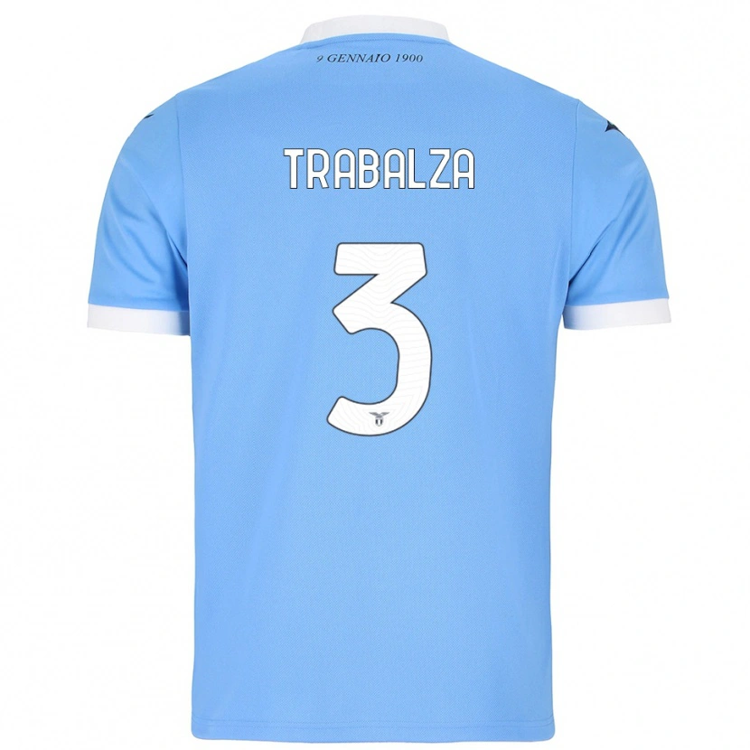 Danxen Mujer Camiseta Alessandro Trabalza #3 Azul Cielo Blanco 1ª Equipación 2025/26 La Camisa