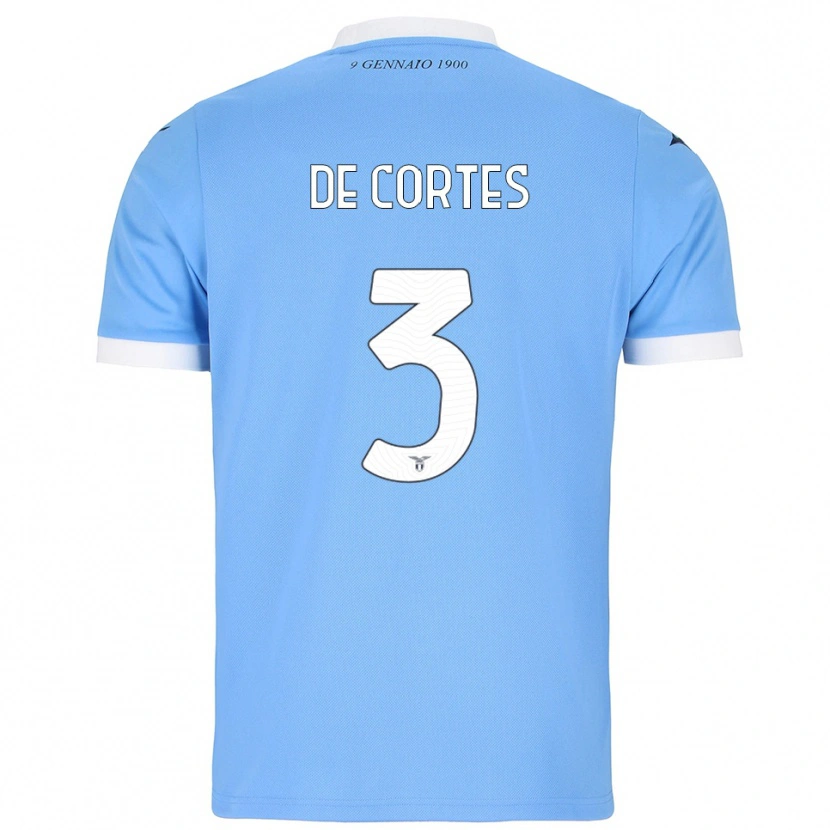 Danxen Mujer Camiseta Alessandro De Cortes #3 Azul Cielo Blanco 1ª Equipación 2025/26 La Camisa