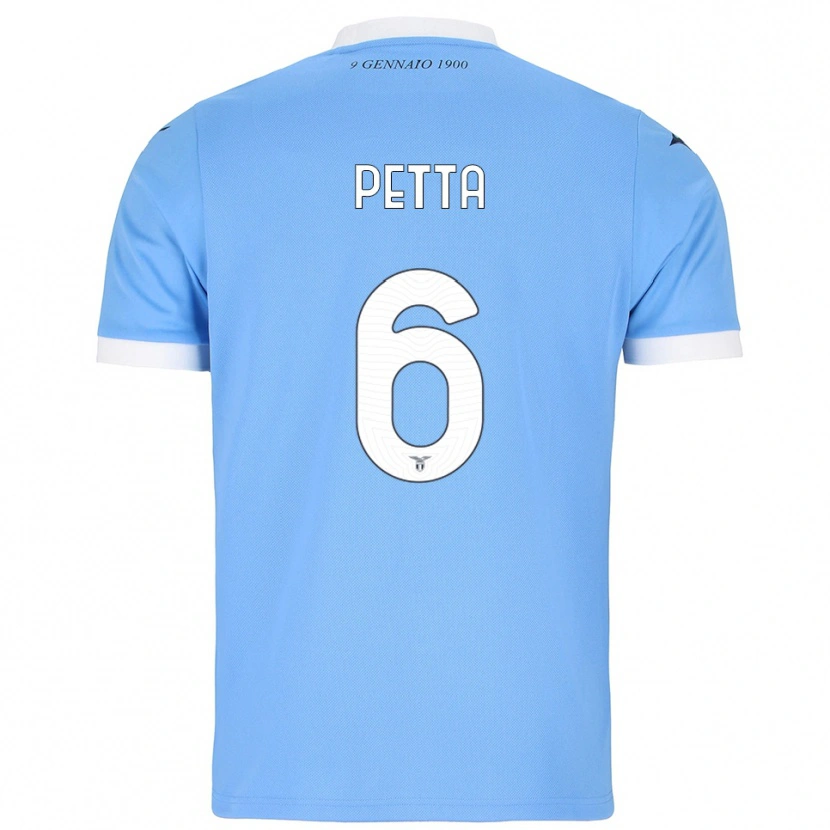 Danxen Mujer Camiseta Andrea Petta #6 Azul Cielo Blanco 1ª Equipación 2025/26 La Camisa