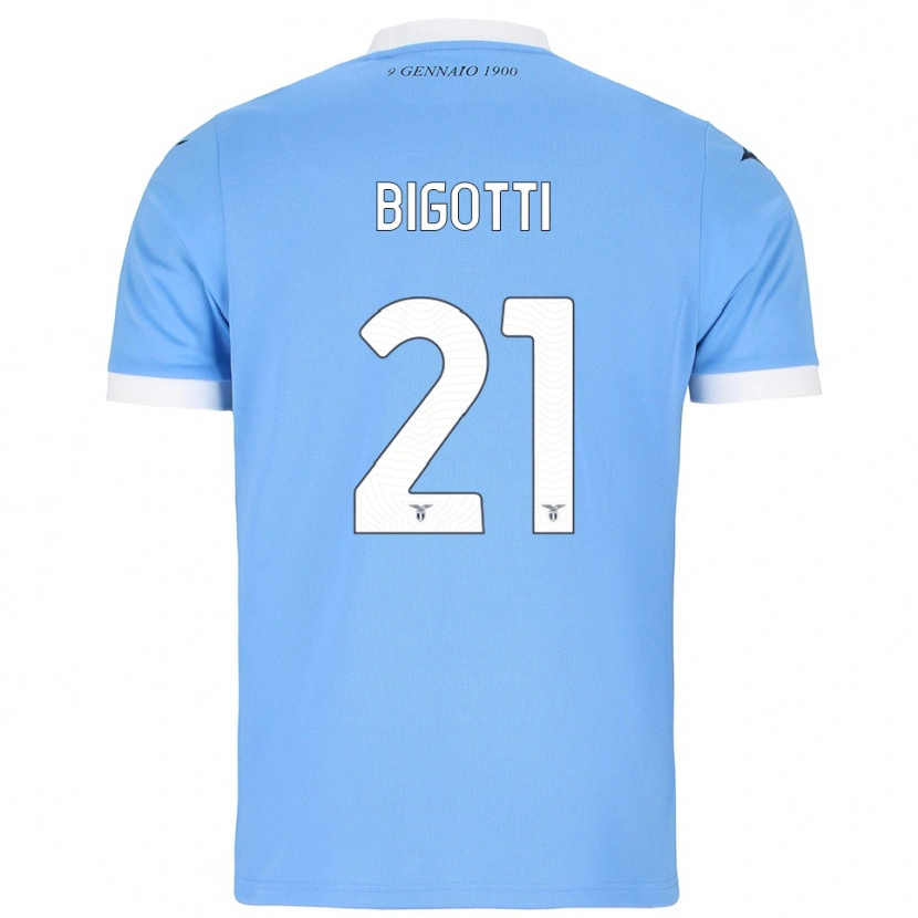 Danxen Mujer Camiseta Massimo Bigotti #21 Azul Cielo Blanco 1ª Equipación 2025/26 La Camisa
