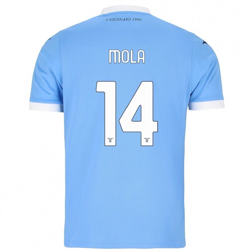 Danxen Mujer Camiseta Tommaso Mola #14 Azul Cielo Blanco 1ª Equipación 2025/26 La Camisa