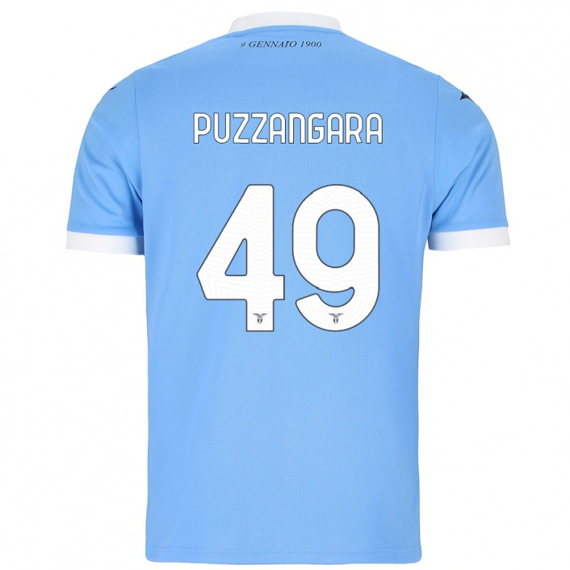 Danxen Mujer Camiseta Angelo Antonio Puzzangara #49 Azul Cielo Blanco 1ª Equipación 2025/26 La Camisa