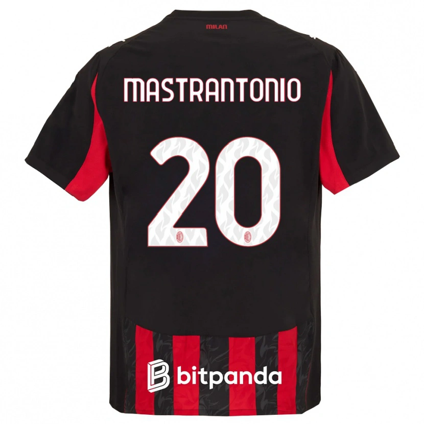Danxen Mujer Camiseta Davide Mastrantonio #20 Rojo Negro 1ª Equipación 2025/26 La Camisa
