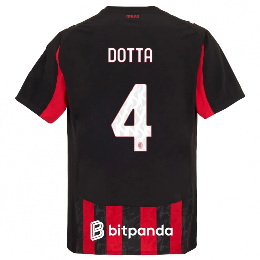 Danxen Mujer Camiseta Cristiano Dotta #4 Rojo Negro 1ª Equipación 2025/26 La Camisa