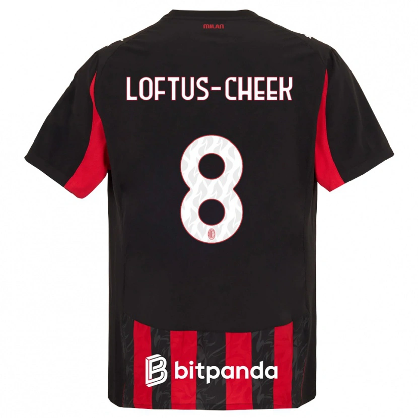 Danxen Mujer Camiseta Ruben Loftus-Cheek #8 Rojo Negro 1ª Equipación 2025/26 La Camisa