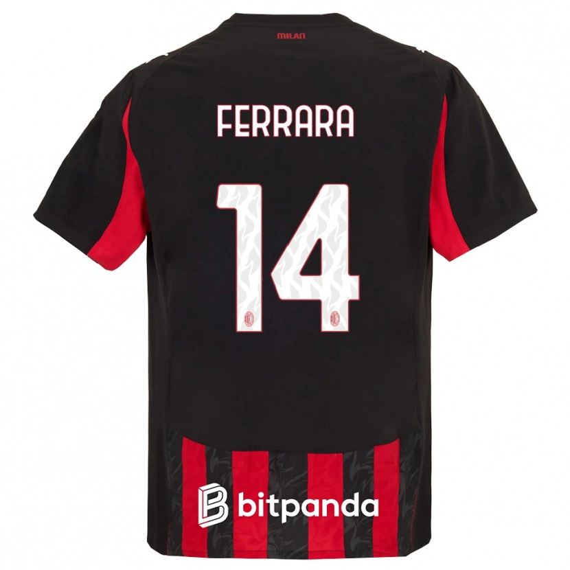 Danxen Mujer Camiseta Francesco Ferrara #14 Rojo Negro 1ª Equipación 2025/26 La Camisa