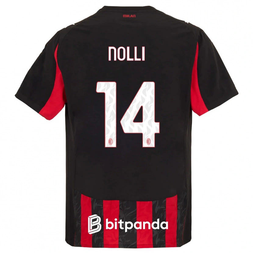 Danxen Mujer Camiseta Luca Nolli #14 Rojo Negro 1ª Equipación 2025/26 La Camisa