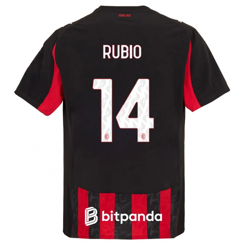 Danxen Mujer Camiseta Silvia Rubio Ávila #14 Rojo Negro 1ª Equipación 2025/26 La Camisa