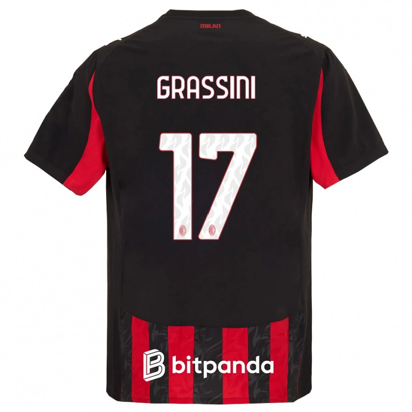 Danxen Mujer Camiseta Riccardo Grassini #17 Rojo Negro 1ª Equipación 2025/26 La Camisa