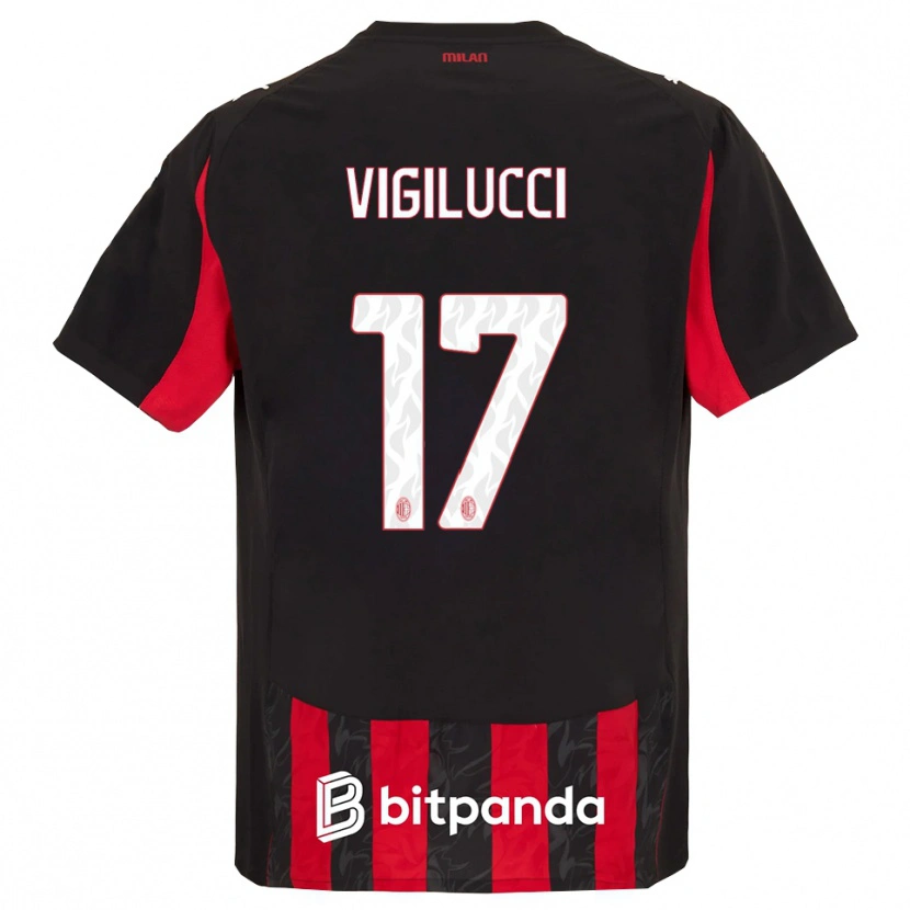 Danxen Mujer Camiseta Valery Vigilucci #17 Rojo Negro 1ª Equipación 2025/26 La Camisa