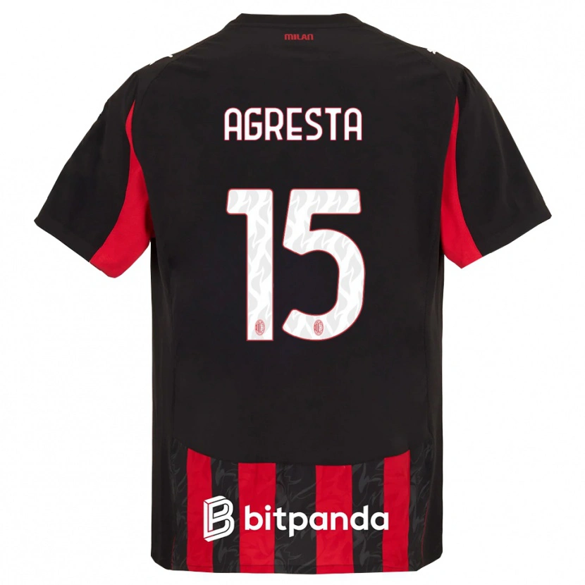 Danxen Mujer Camiseta Stefano Agresta #15 Rojo Negro 1ª Equipación 2025/26 La Camisa