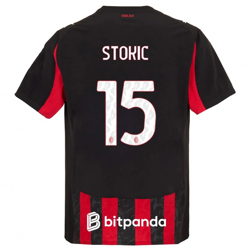 Danxen Mujer Camiseta Sara Stokić #15 Rojo Negro 1ª Equipación 2025/26 La Camisa