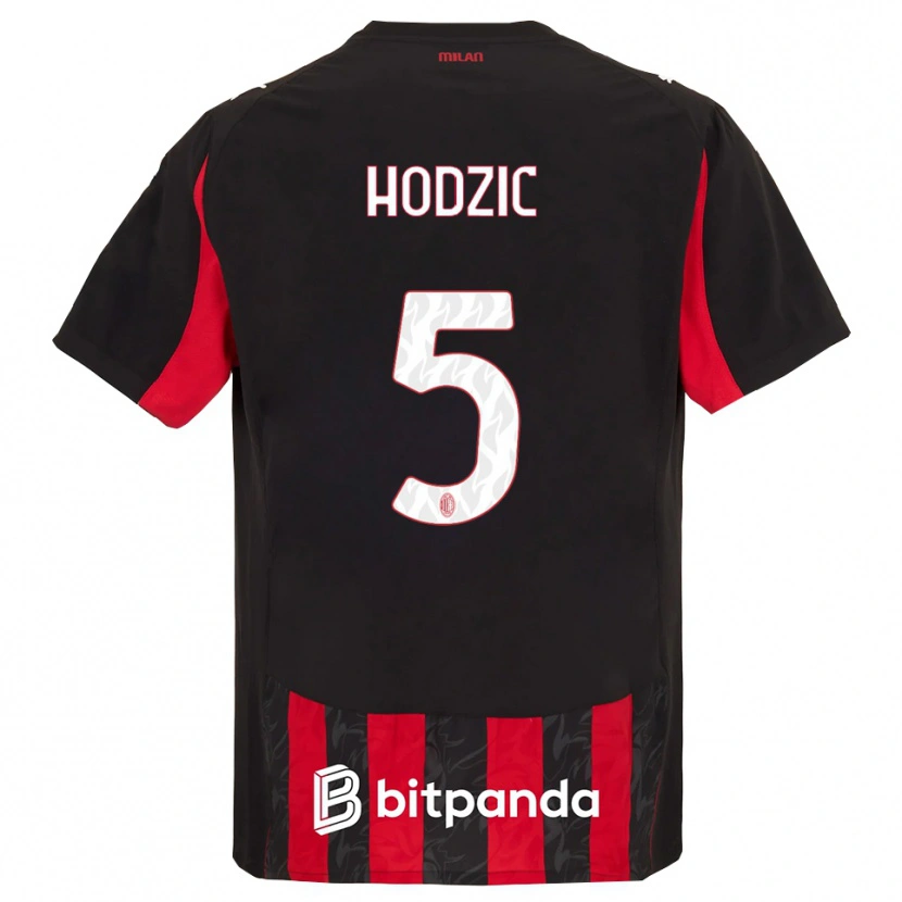 Danxen Mujer Camiseta Demirel Hodzic #5 Rojo Negro 1ª Equipación 2025/26 La Camisa