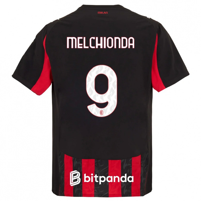 Danxen Mujer Camiseta Marco Melchionda #9 Rojo Negro 1ª Equipación 2025/26 La Camisa