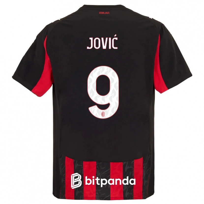 Danxen Mujer Camiseta Luka Jovic #9 Rojo Negro 1ª Equipación 2025/26 La Camisa