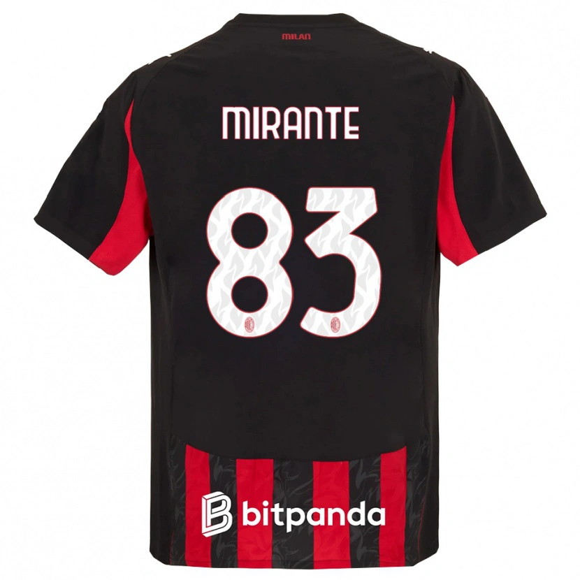 Danxen Mujer Camiseta Antonio Mirante #83 Rojo Negro 1ª Equipación 2025/26 La Camisa