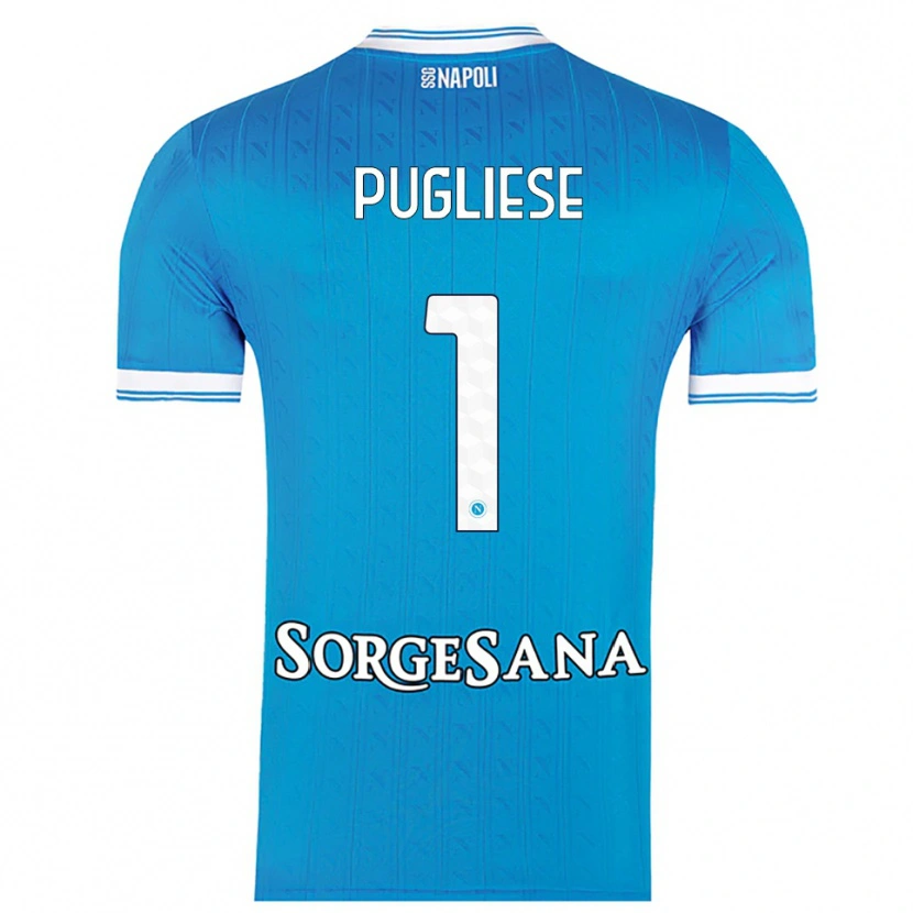 Danxen Mujer Camiseta Claudio Pugliese #1 Azul Cielo Blanco 1ª Equipación 2025/26 La Camisa