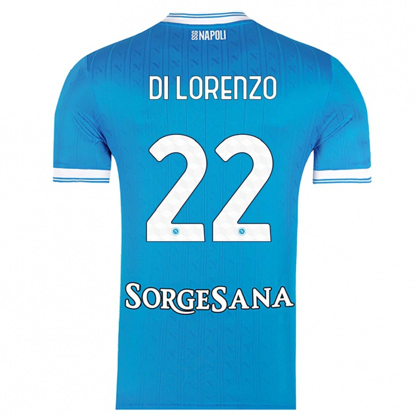 Danxen Mujer Camiseta Giovanni Di Lorenzo #22 Azul Cielo Blanco 1ª Equipación 2025/26 La Camisa