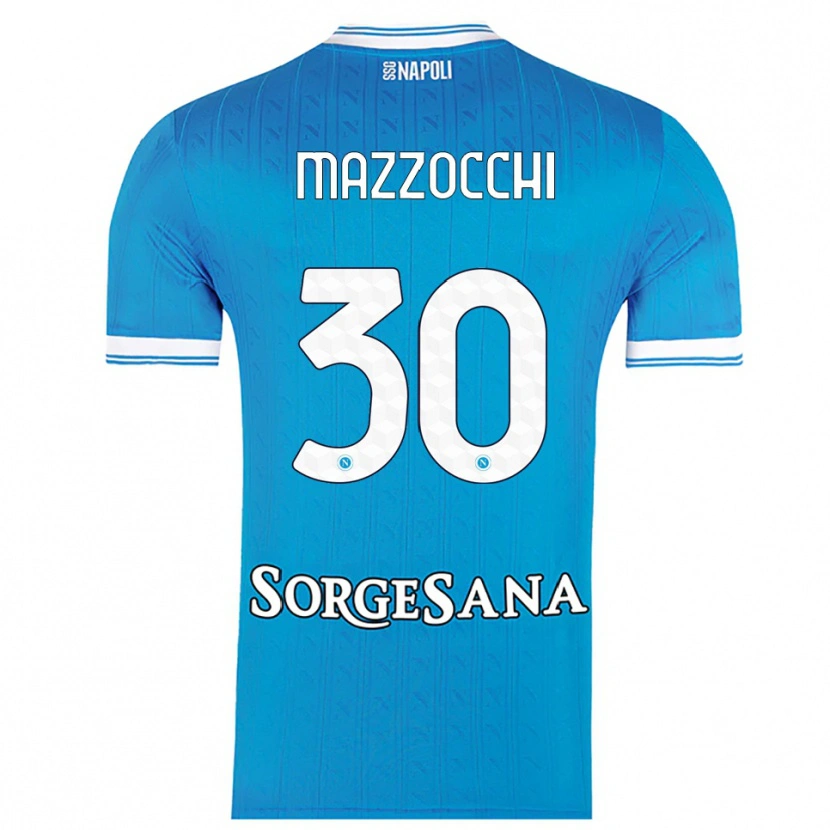 Danxen Mujer Camiseta Pasquale Mazzocchi #30 Azul Cielo Blanco 1ª Equipación 2025/26 La Camisa
