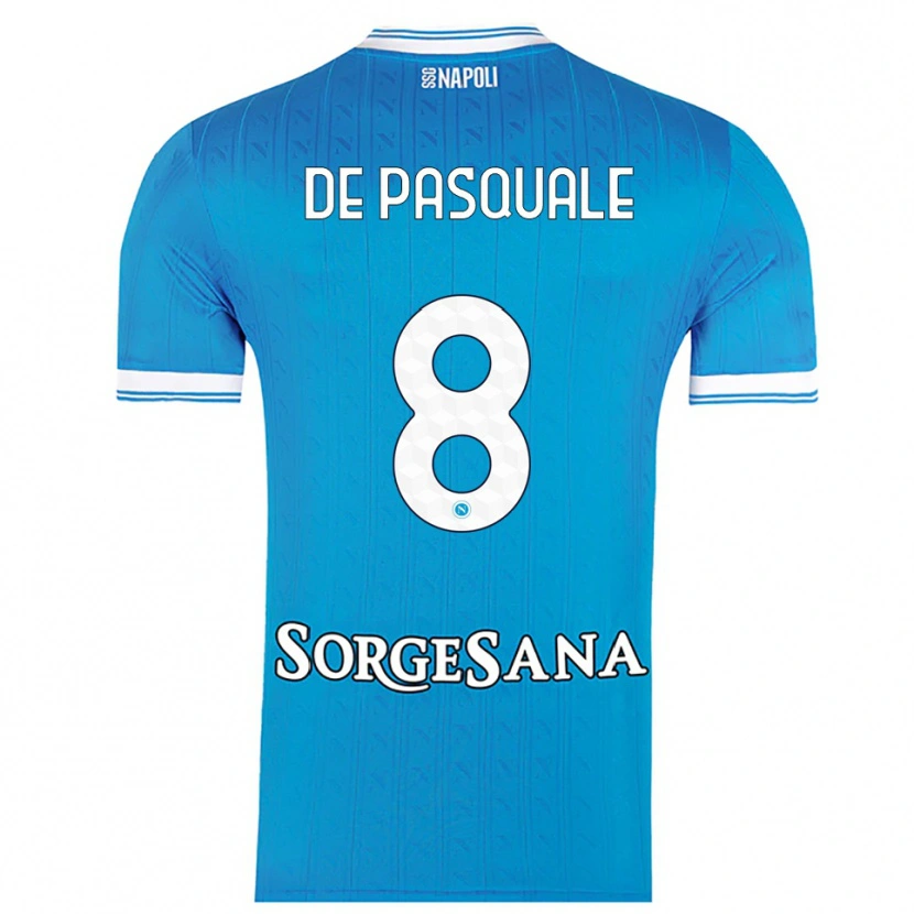 Danxen Mujer Camiseta Dylan De Pasquale #8 Azul Cielo Blanco 1ª Equipación 2025/26 La Camisa