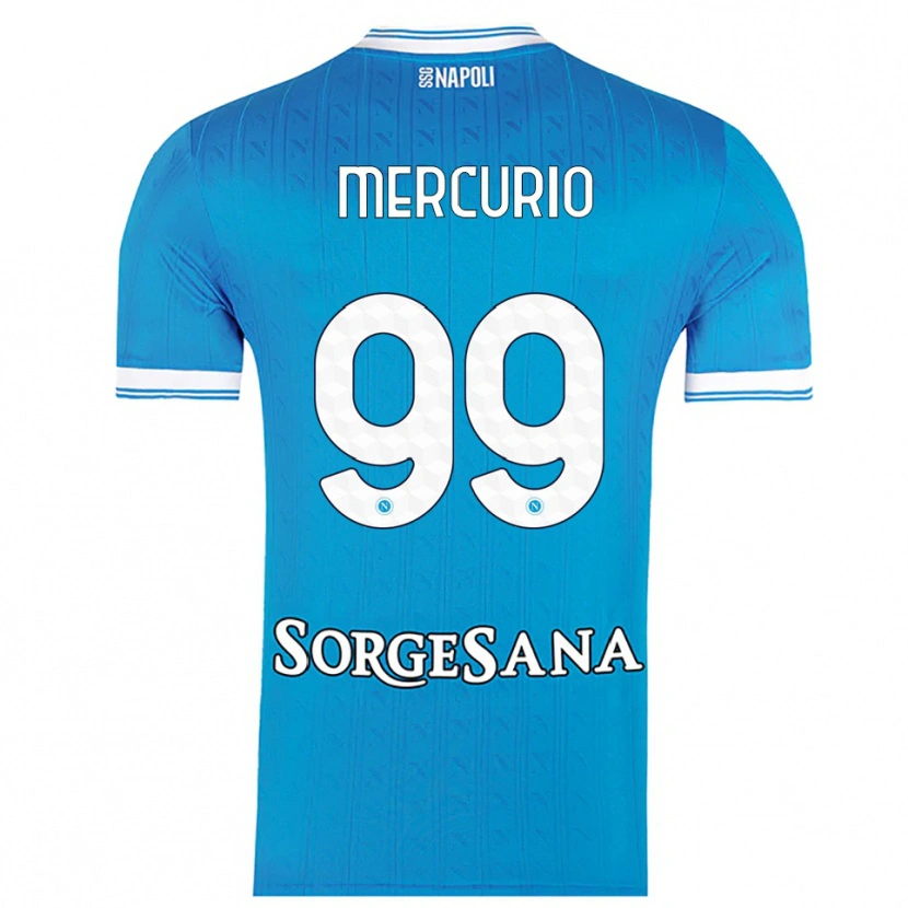 Danxen Mujer Camiseta Giovanni Mercurio #99 Azul Cielo Blanco 1ª Equipación 2025/26 La Camisa