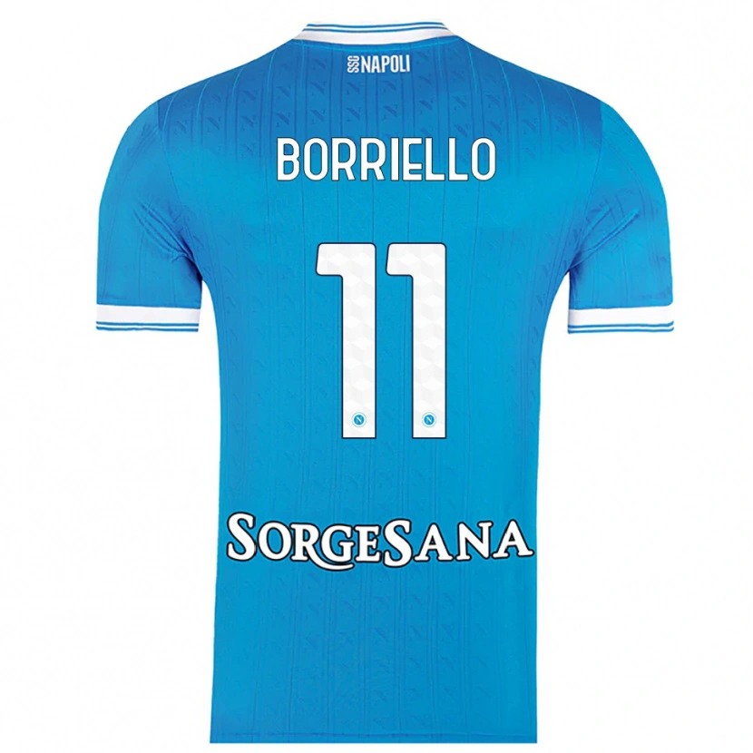 Danxen Mujer Camiseta Salvatore Borriello #11 Azul Cielo Blanco 1ª Equipación 2025/26 La Camisa