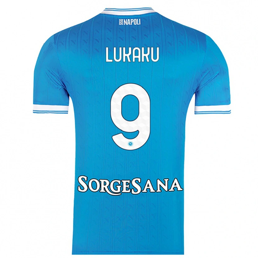 Danxen Mujer Camiseta Romelu Lukaku #9 Azul Cielo Blanco 1ª Equipación 2025/26 La Camisa