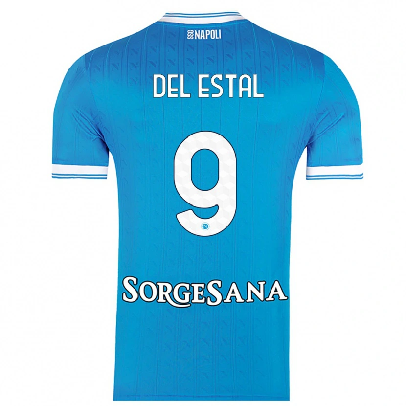 Danxen Mujer Camiseta Eli Del Estal #9 Azul Cielo Blanco 1ª Equipación 2025/26 La Camisa