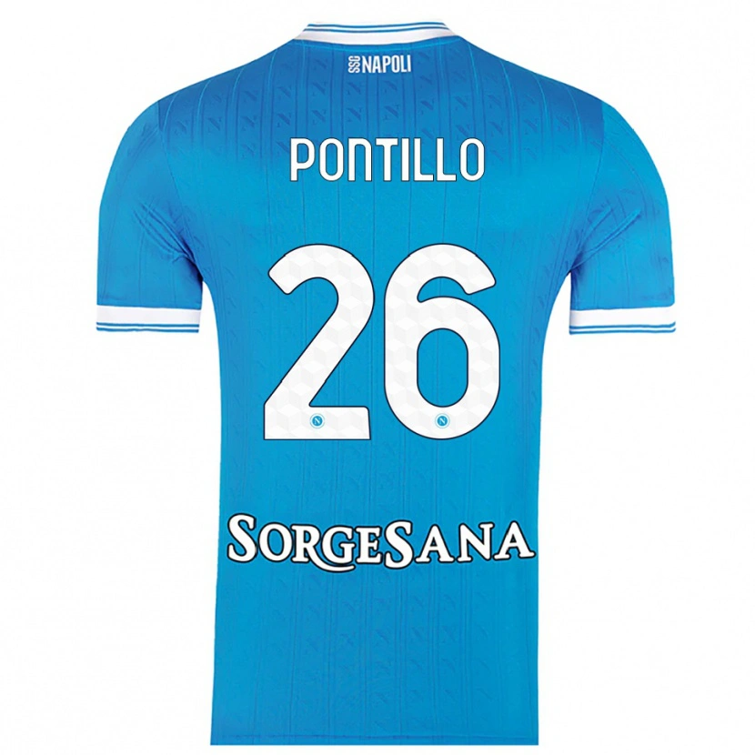 Danxen Mujer Camiseta Pasquale Pontillo #26 Azul Cielo Blanco 1ª Equipación 2025/26 La Camisa
