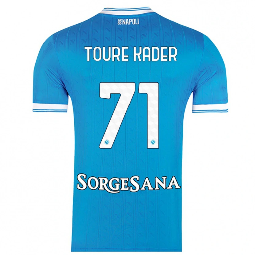 Danxen Mujer Camiseta Aziz Toure Kader #71 Azul Cielo Blanco 1ª Equipación 2025/26 La Camisa