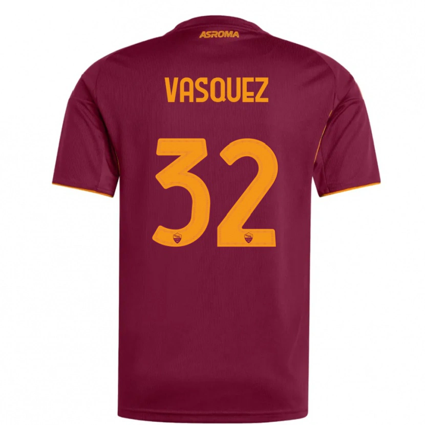 Danxen Mujer Camiseta Devis Vásquez #32 Borgoña Naranja 1ª Equipación 2025/26 La Camisa