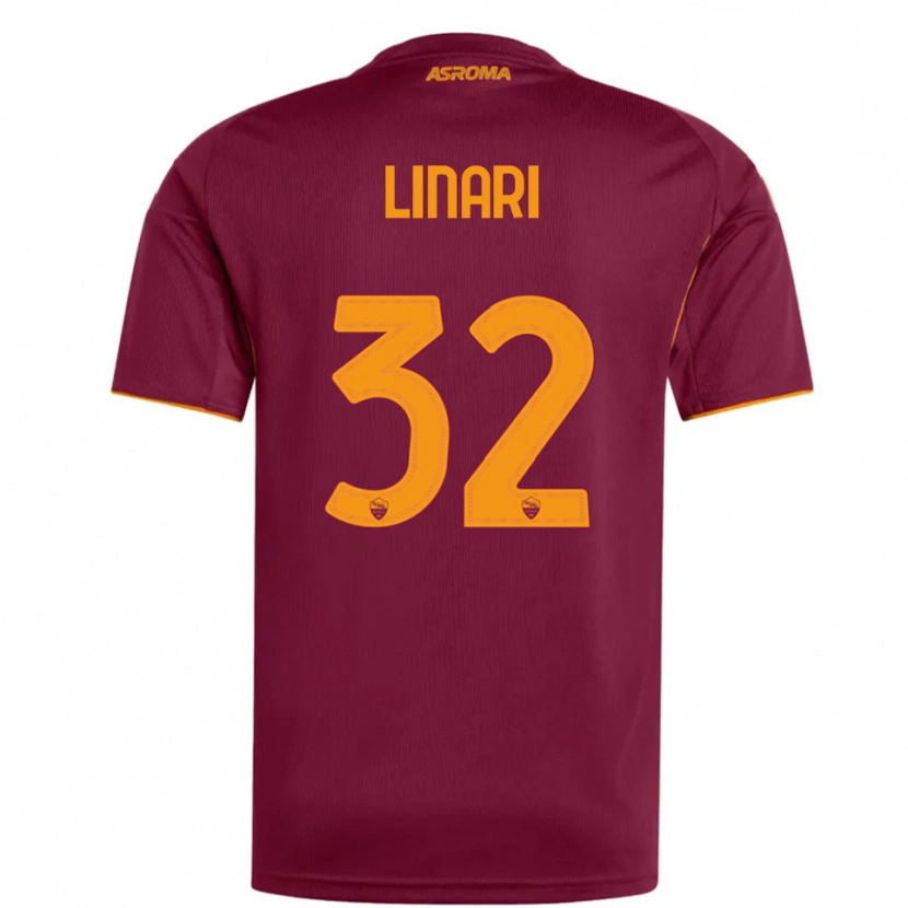 Danxen Mujer Camiseta Elena Linari #32 Borgoña Naranja 1ª Equipación 2025/26 La Camisa