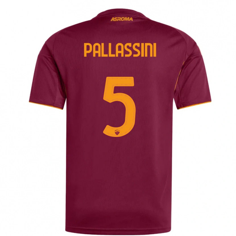 Danxen Mujer Camiseta Luca Pallassini #5 Borgoña Naranja 1ª Equipación 2025/26 La Camisa