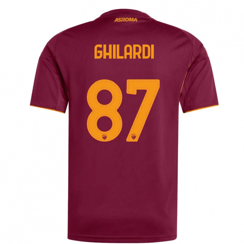 Danxen Mujer Camiseta Daniele Ghilardi #87 Borgoña Naranja 1ª Equipación 2025/26 La Camisa