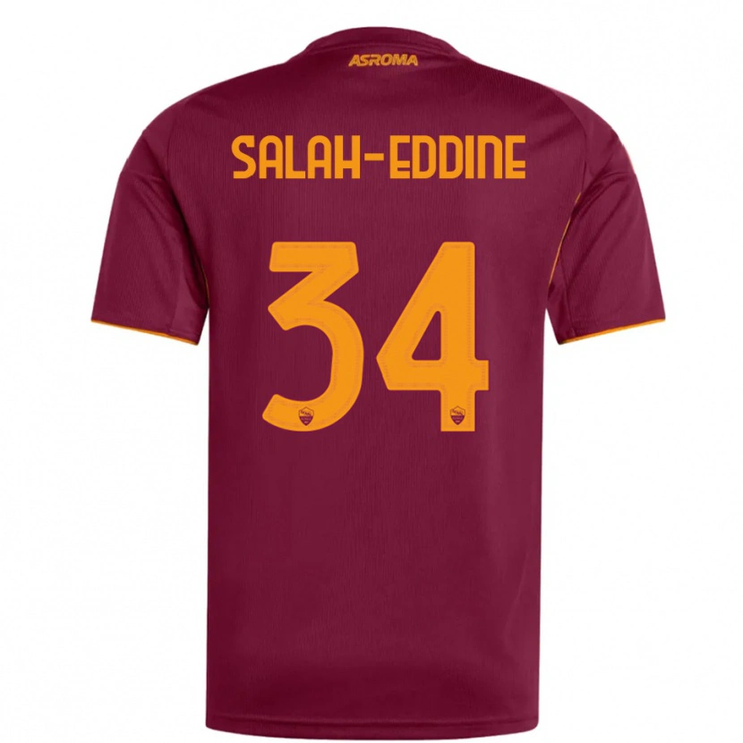 Danxen Mujer Camiseta Anass Salah-Eddine #34 Borgoña Naranja 1ª Equipación 2025/26 La Camisa