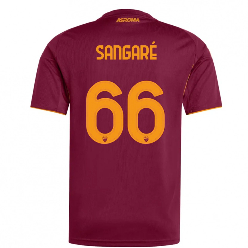 Danxen Mujer Camiseta Buba Sangaré #66 Borgoña Naranja 1ª Equipación 2025/26 La Camisa