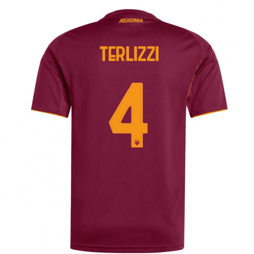 Danxen Mujer Camiseta Federico Terlizzi #4 Borgoña Naranja 1ª Equipación 2025/26 La Camisa