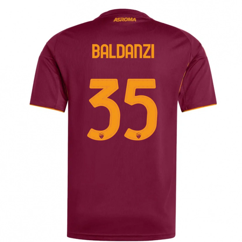 Danxen Mujer Camiseta Tommaso Baldanzi #35 Borgoña Naranja 1ª Equipación 2025/26 La Camisa