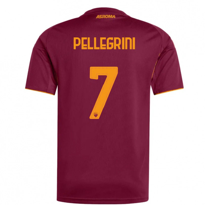 Danxen Mujer Camiseta Lorenzo Pellegrini #7 Borgoña Naranja 1ª Equipación 2025/26 La Camisa