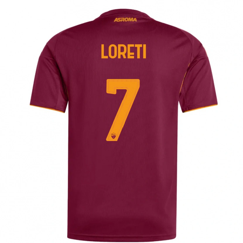 Danxen Mujer Camiseta Mirko Loreti #7 Borgoña Naranja 1ª Equipación 2025/26 La Camisa