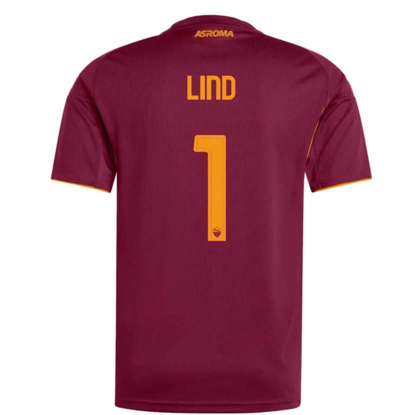 Danxen Mujer Camiseta Emma Lind #1 Borgoña Naranja 1ª Equipación 2025/26 La Camisa