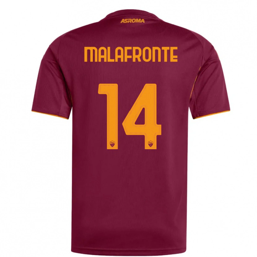 Danxen Mujer Camiseta Matteo Malafronte #14 Borgoña Naranja 1ª Equipación 2025/26 La Camisa