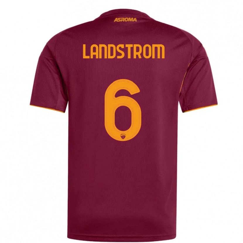 Danxen Mujer Camiseta Elin Landstrom #6 Borgoña Naranja 1ª Equipación 2025/26 La Camisa