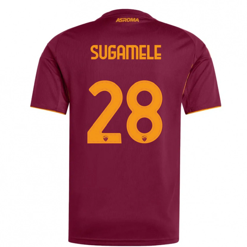Danxen Mujer Camiseta Alessandro Sugamele #28 Borgoña Naranja 1ª Equipación 2025/26 La Camisa
