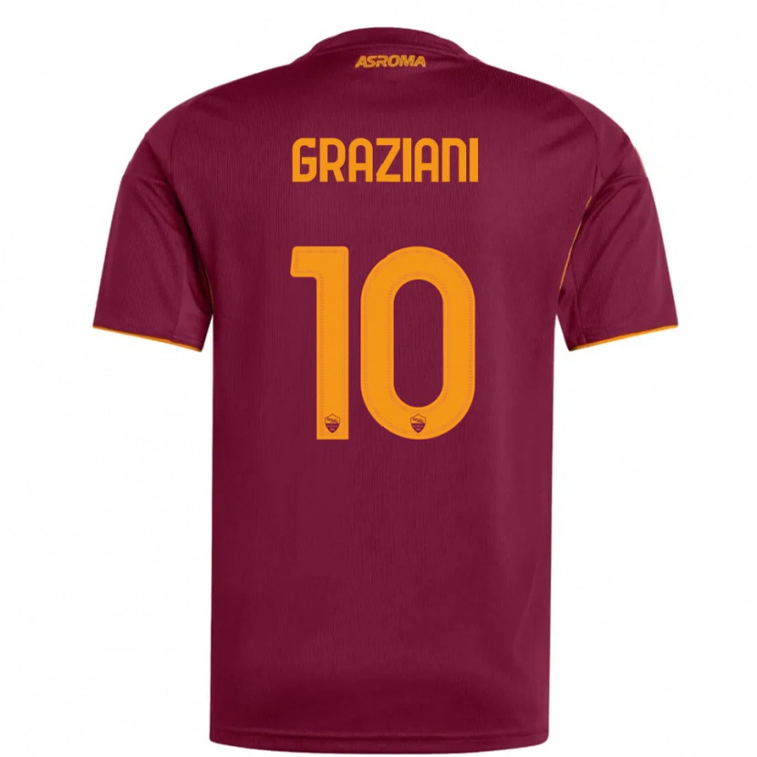 Danxen Mujer Camiseta Leonardo Graziani #10 Borgoña Naranja 1ª Equipación 2025/26 La Camisa