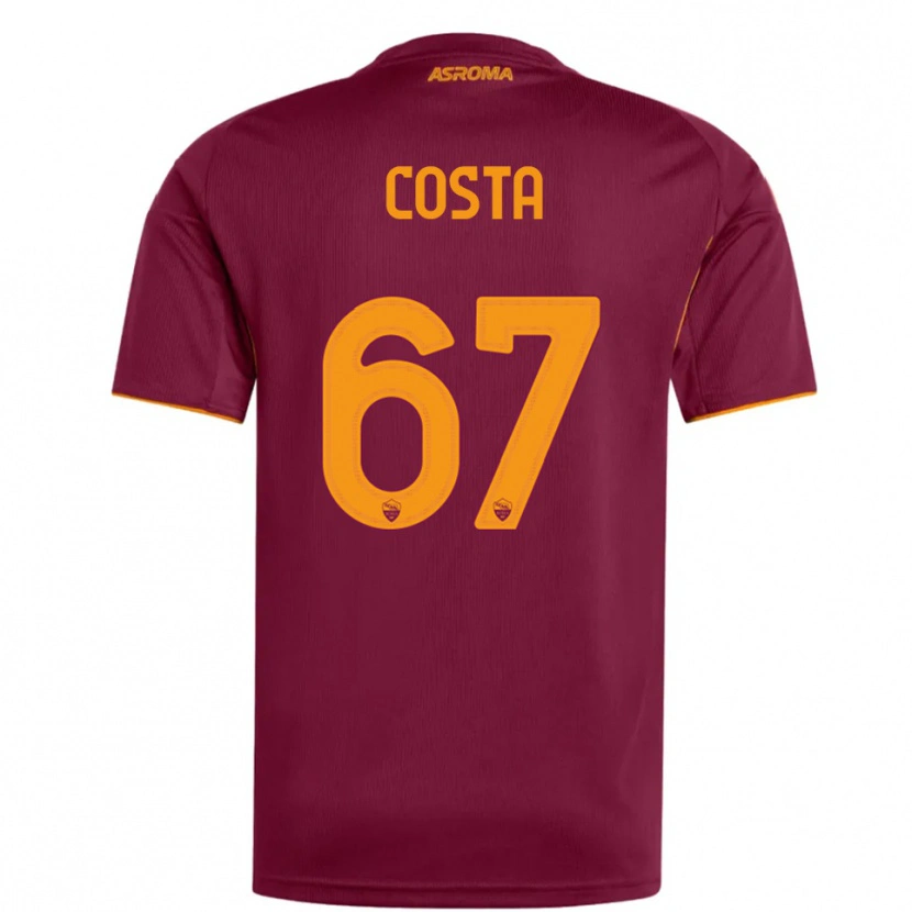 Danxen Mujer Camiseta João Costa #67 Borgoña Naranja 1ª Equipación 2025/26 La Camisa