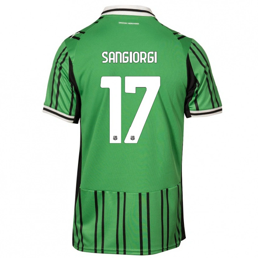 Danxen Mujer Camiseta Federico Sangiorgi #17 Verde Negro 1ª Equipación 2025/26 La Camisa