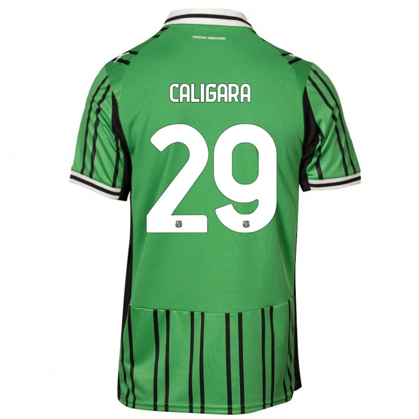 Danxen Mujer Camiseta Fabrizio Caligara #29 Verde Negro 1ª Equipación 2025/26 La Camisa