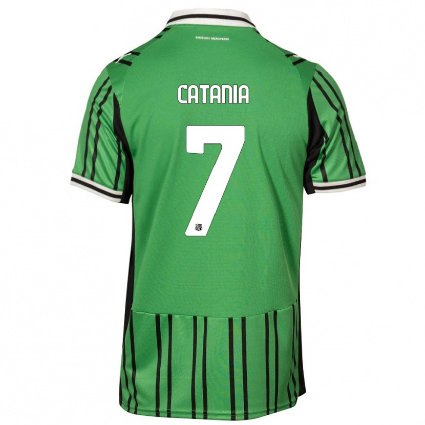 Danxen Mujer Camiseta Nicolò Catania #7 Verde Negro 1ª Equipación 2025/26 La Camisa
